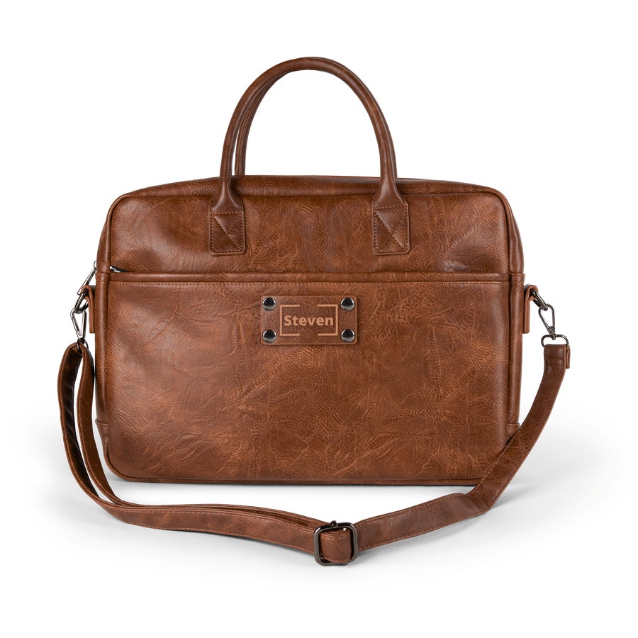 Personalised PU leather laptop bag YourSurprise