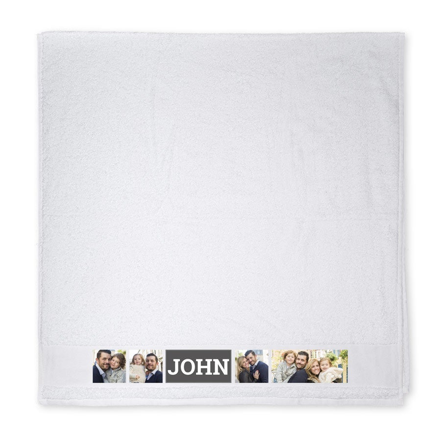 Bath towel with photo