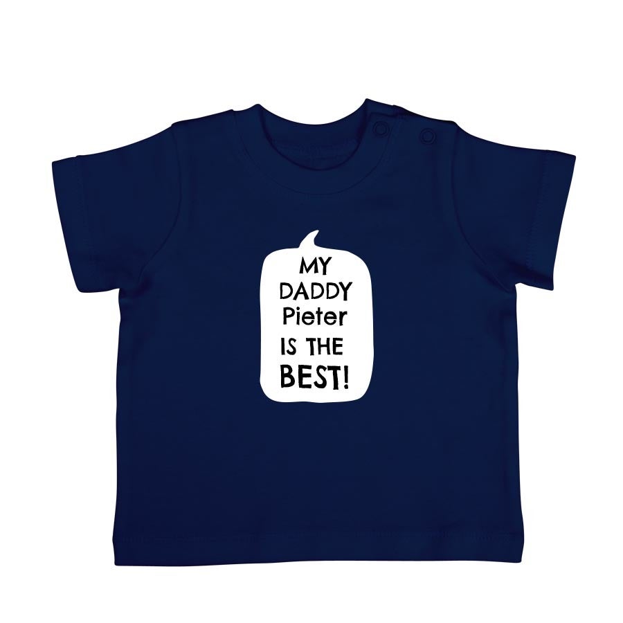 Baby shirt bedrukken - Korte mouw - Navy - 62/68