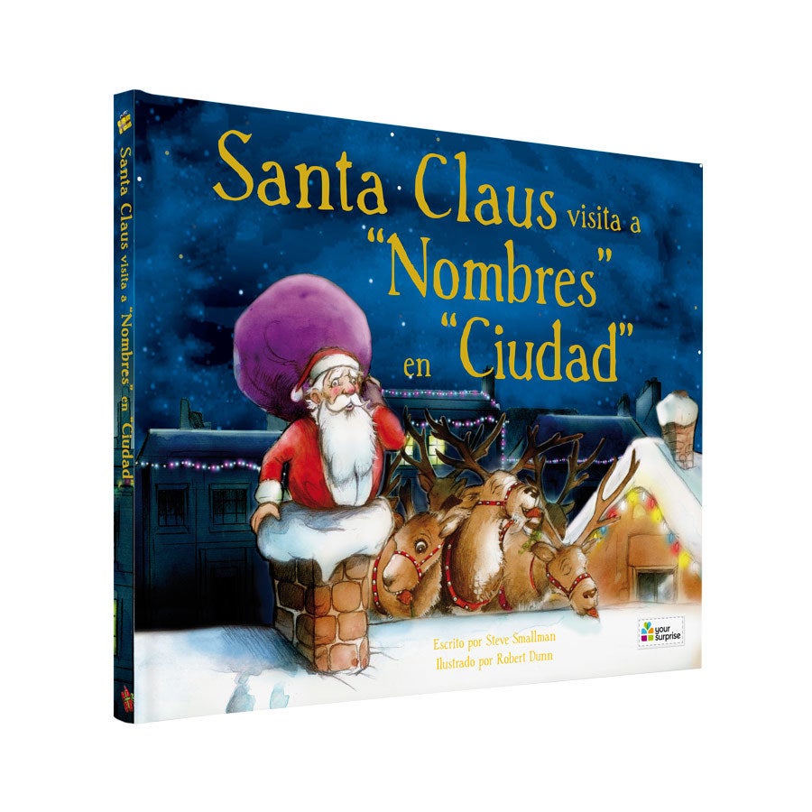 Libro de Navidad con nombre - Santa Claus viene de visita - Tapa dura