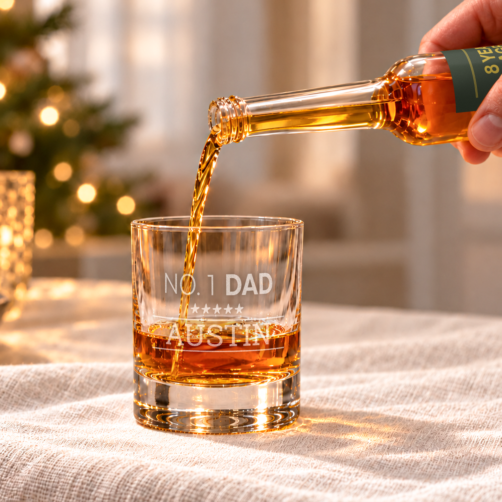 Calendario dell'Avvento Whisky personalizzato con bicchiere