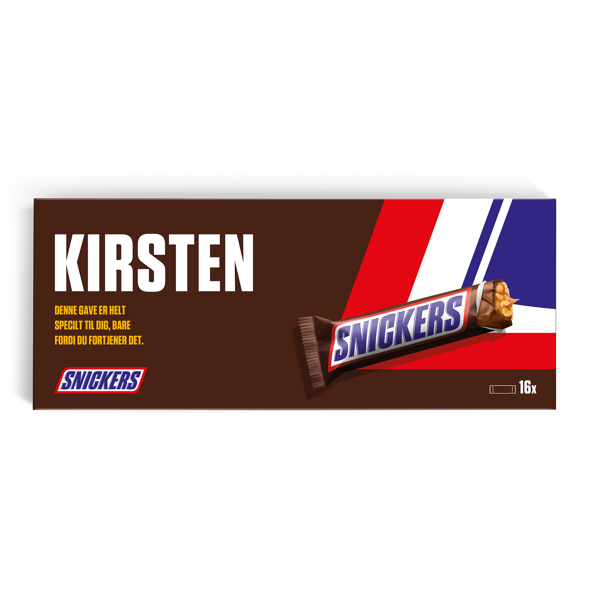 Mega Snickers Chokolade med navn og billede