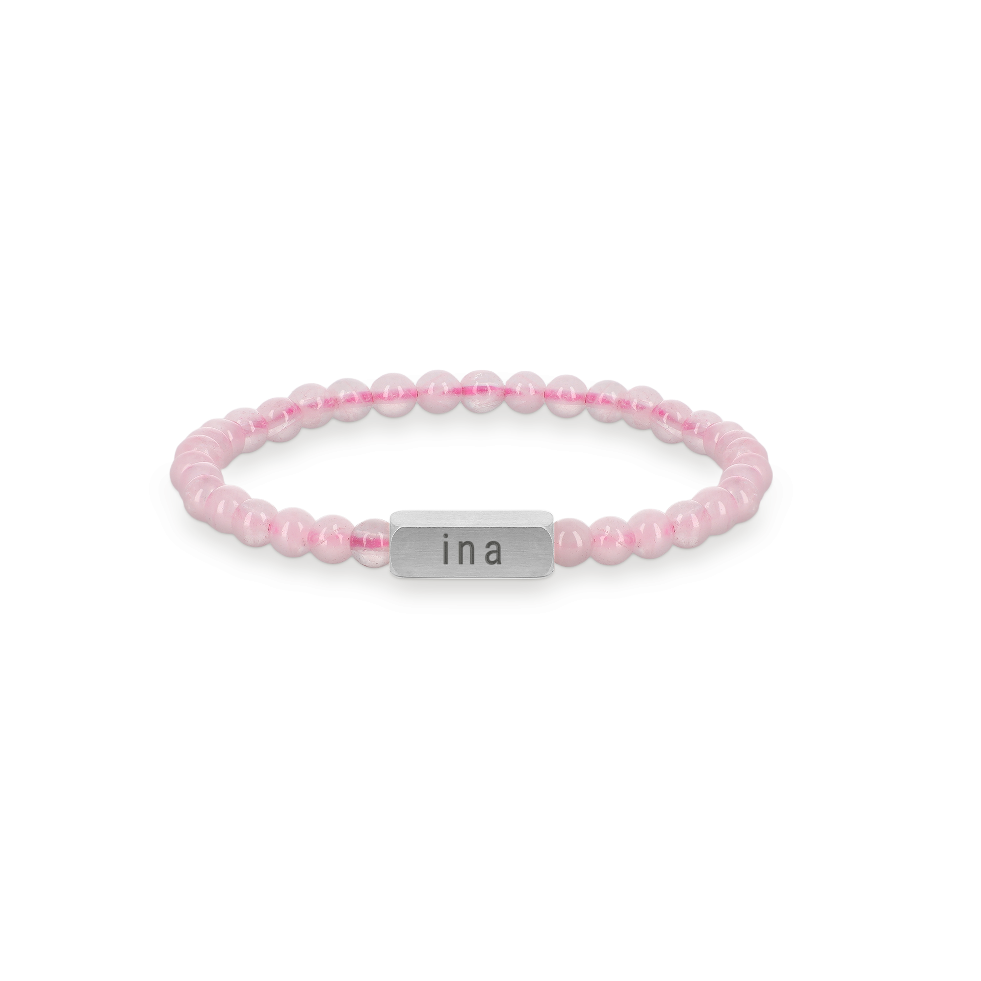 Rosenquarz-Armband mit Gravur