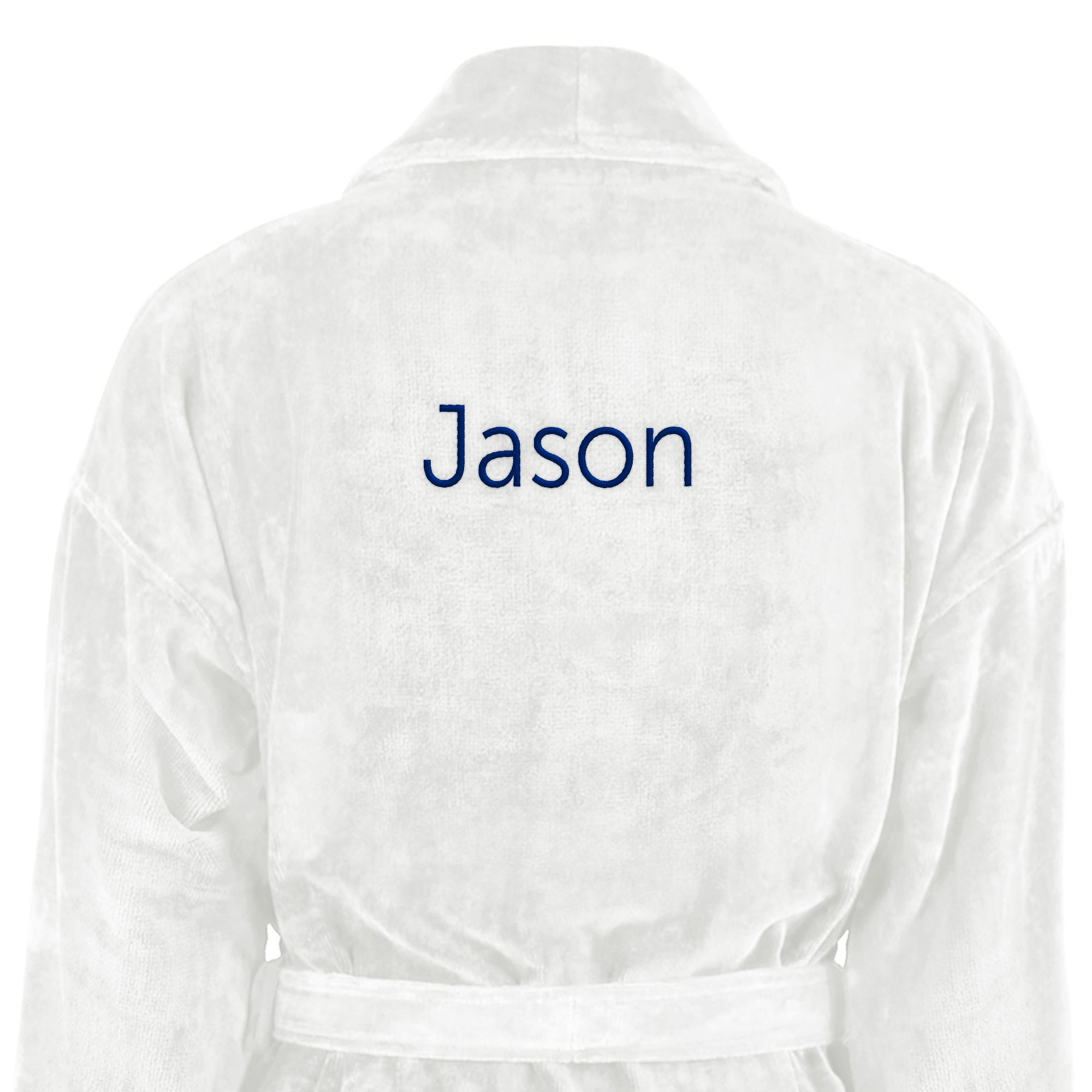 Bathrobe for Men With Text - White S/M