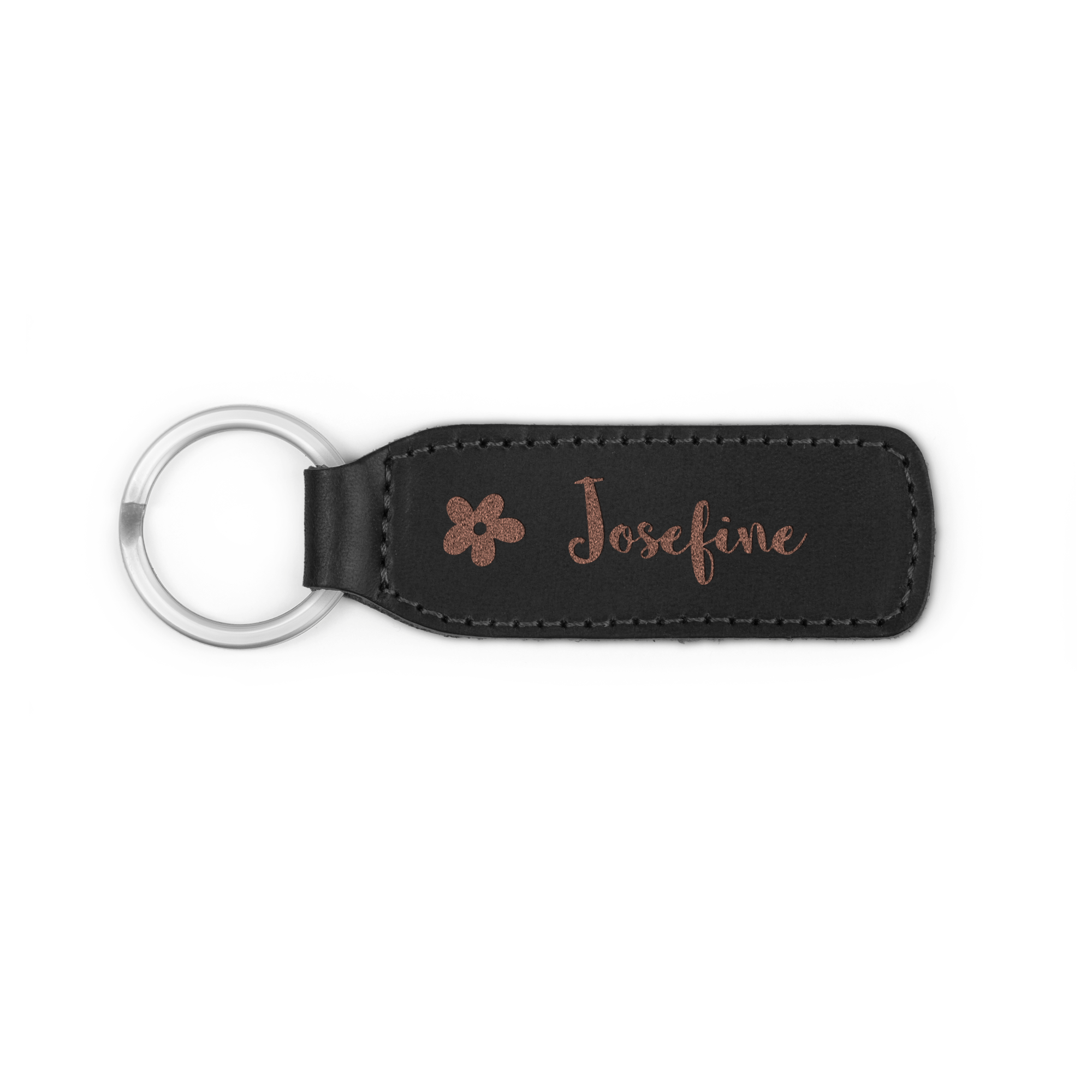 Indgraveret Nøglering - Læder