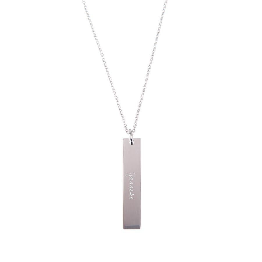 Flat bar ketting met naam