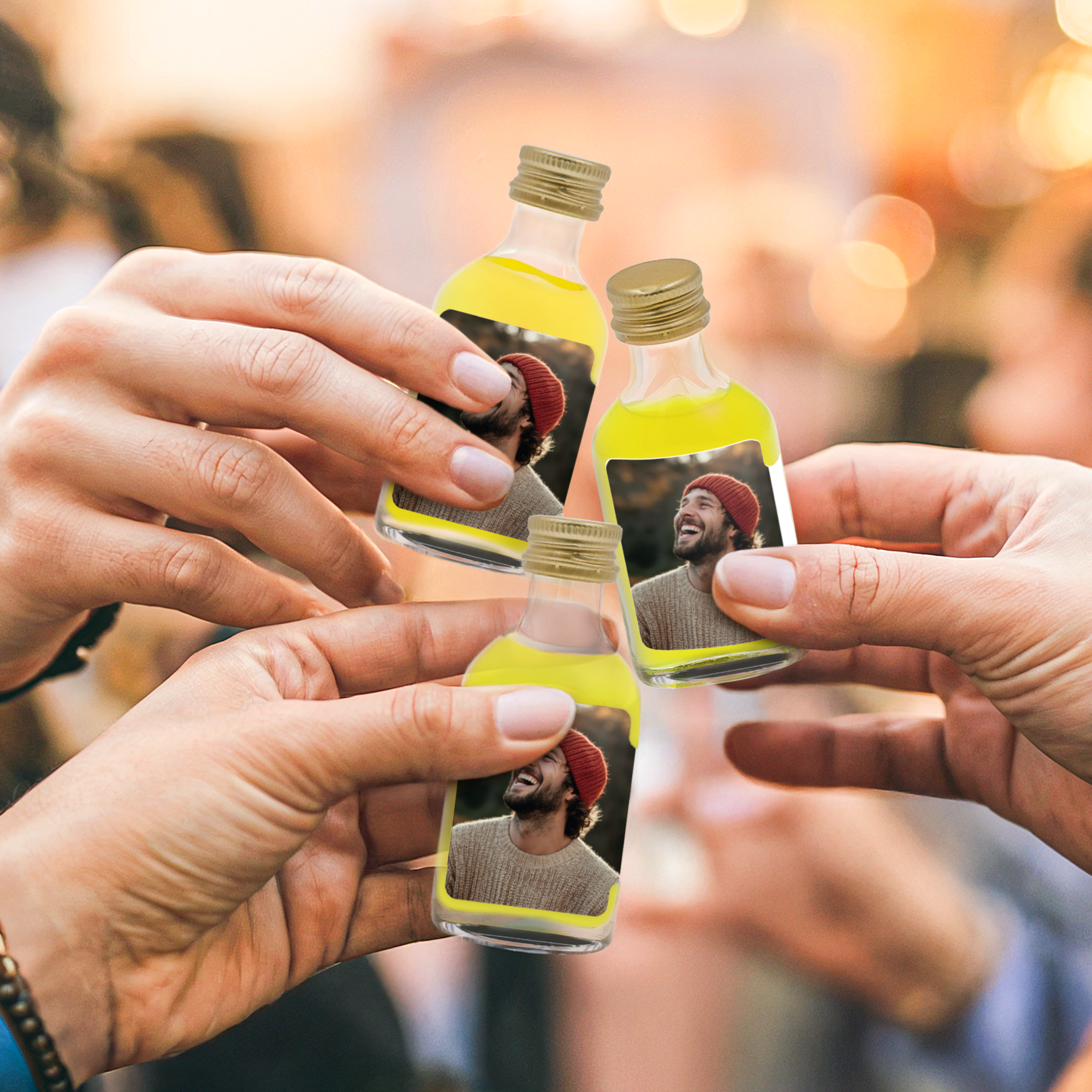 Personalisiertes Mini-Alkoholflaschen-Set