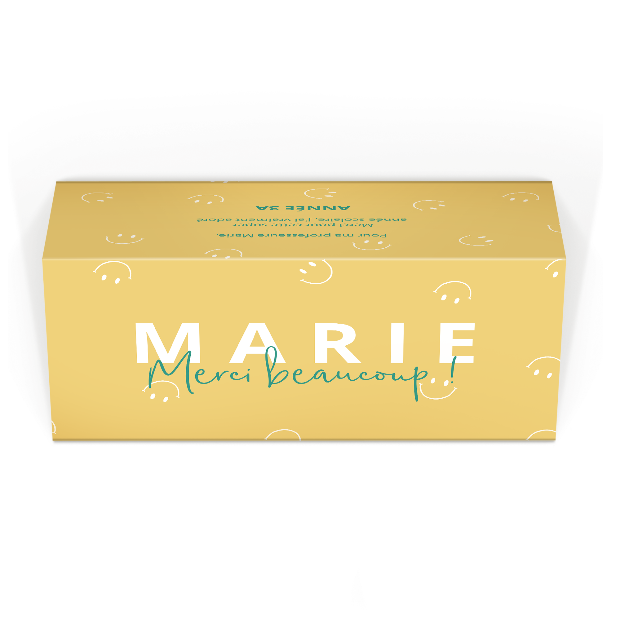 Grande barre chocolatée personnalisée XL Toblerone Selection jaune imprimée avec le nom Marie