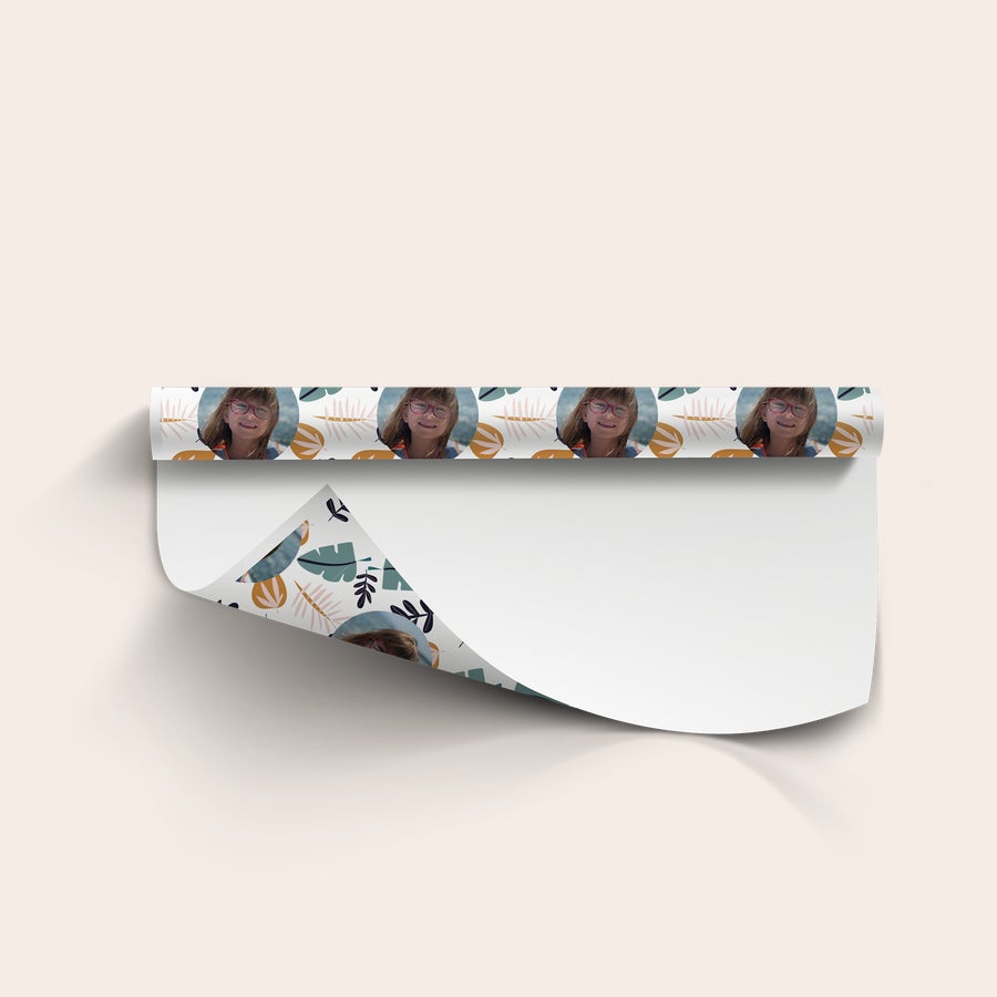 Carta regalo personalizzata Carta da regalo personalizzata con foto stampata ripetutamente con design floreale