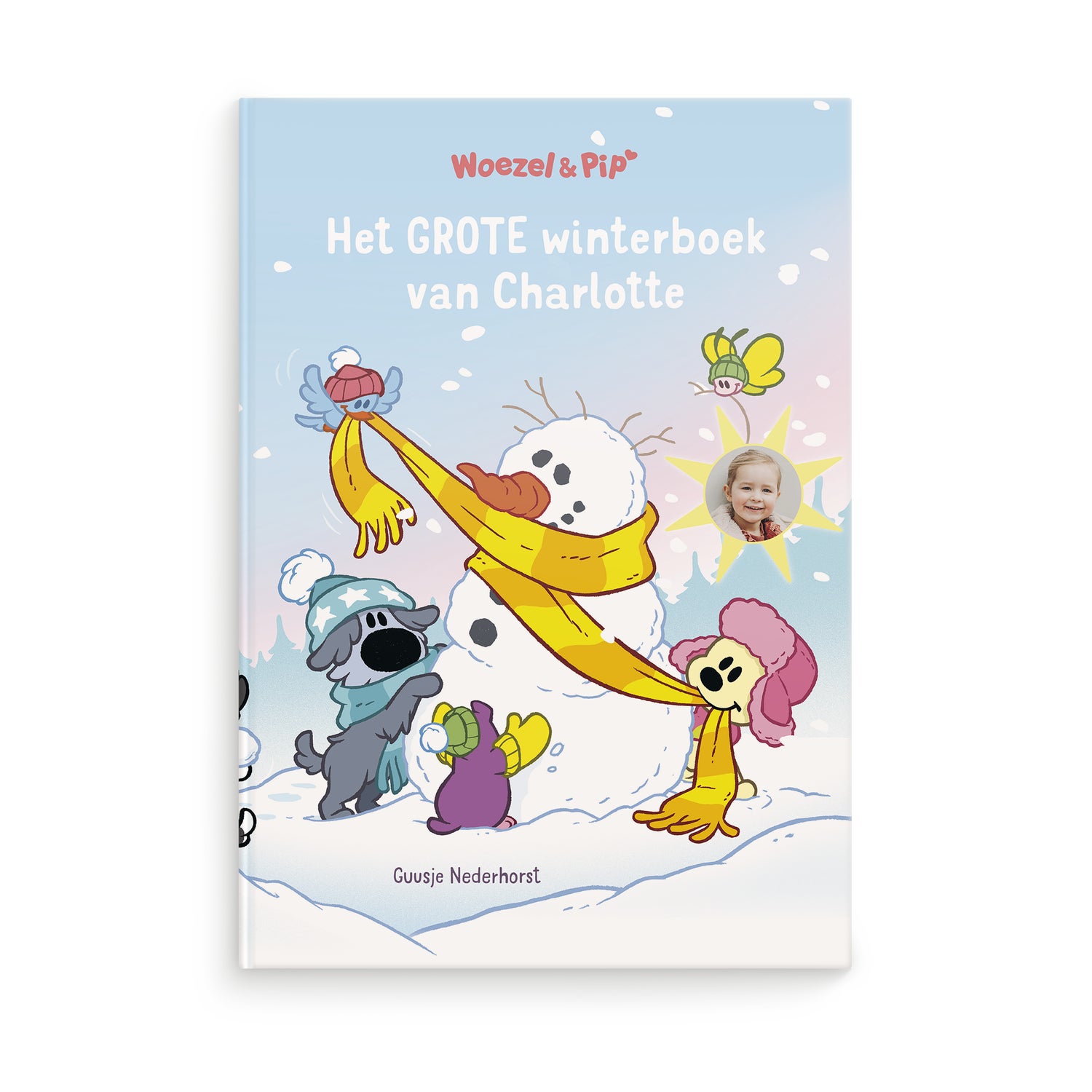 Boek met naam en foto - Woezel Pip - Winterboek - XL boek