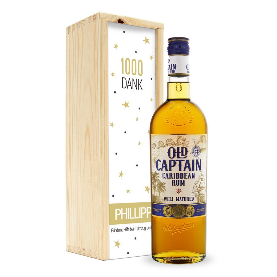 Rum Old Captain Braun - Kiste mit Druck