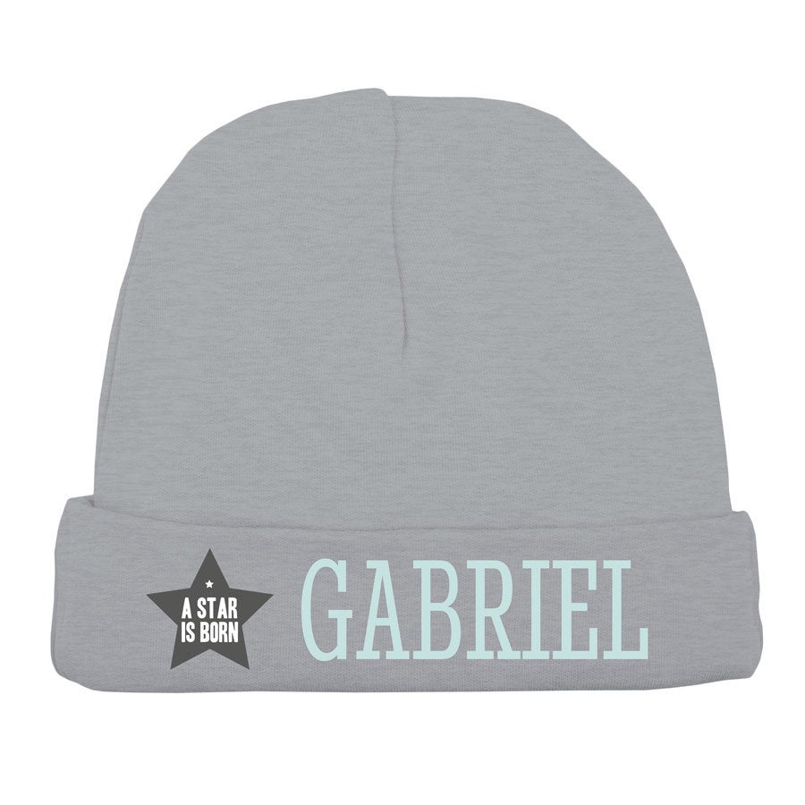 Beanie personalizat pentru bebeluși - Gri
