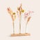 Dried flowers with personalised wooden stand Dried flowers with personalised wooden stand