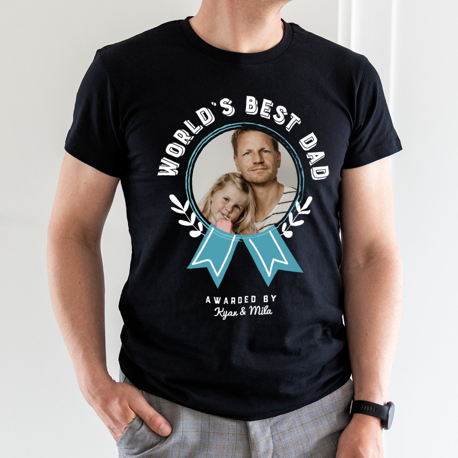 Vaderdag T-shirt bedrukken Zwart S