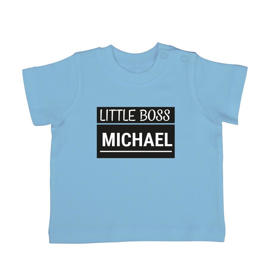 Baby T-Shirt bedrucken- Kurzarm - Babyblau - 62/68