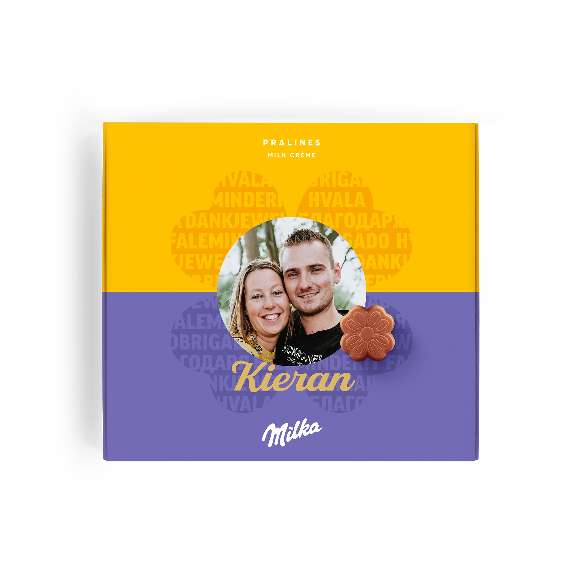 Personalised Milka Chocolate Gift Box - Thank you