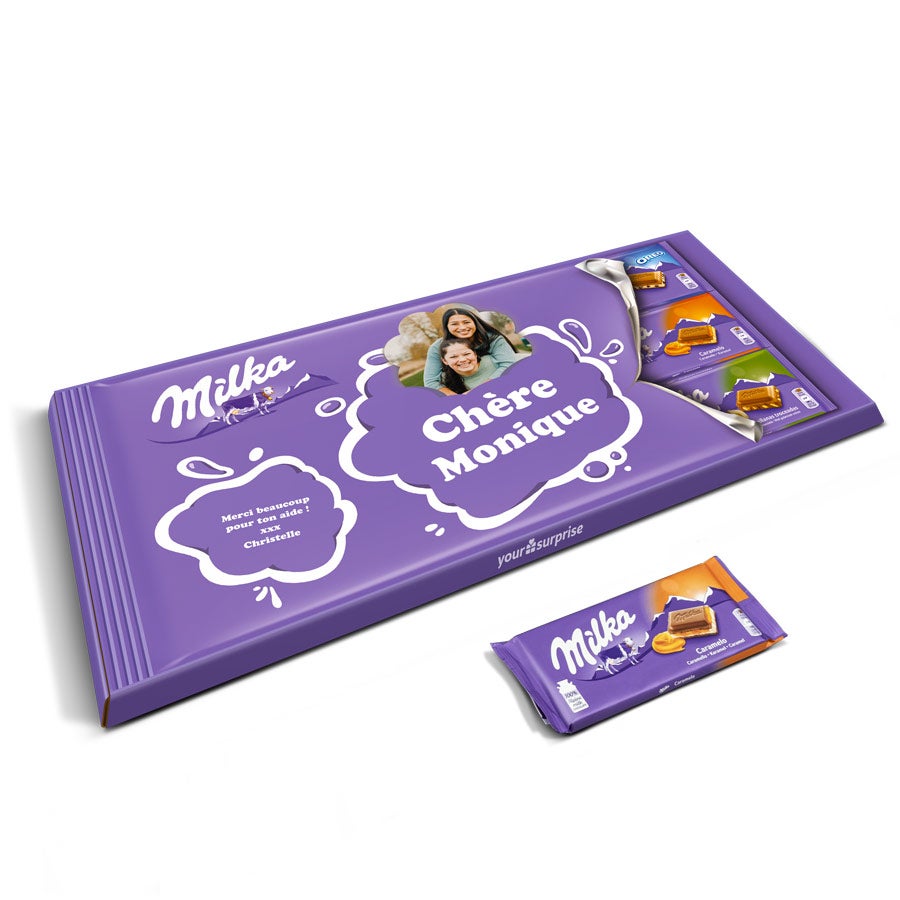 Méga tablette de chocolat Milka avec prénom