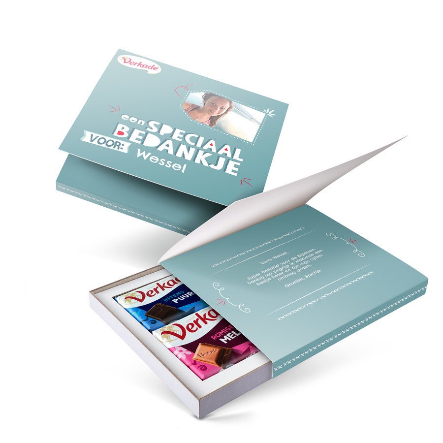 Verkade giftbox bedrukken - Bedankt (2 repen) Verkade giftbox bedrukken - Bedankt (2 repen)