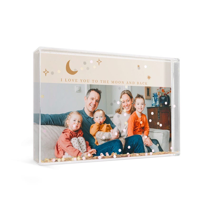 Personalised snow globe - Rectangle - Confetti
