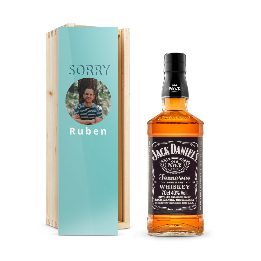 Whiskey in bedrukte kist - Jack Daniels Whiskey in bedrukte kist - Jack Daniels