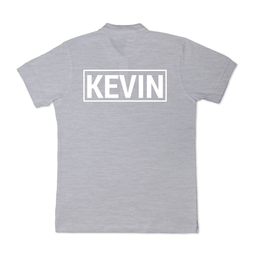 Personalised polo t-shirt - Men - Grey - L