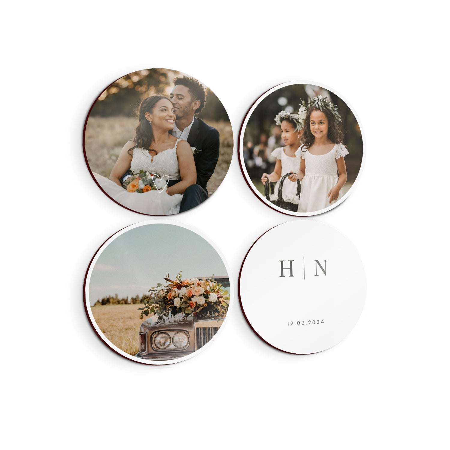 Personoitu seinätaidepaneeli - Pyöreä - 4 kpl