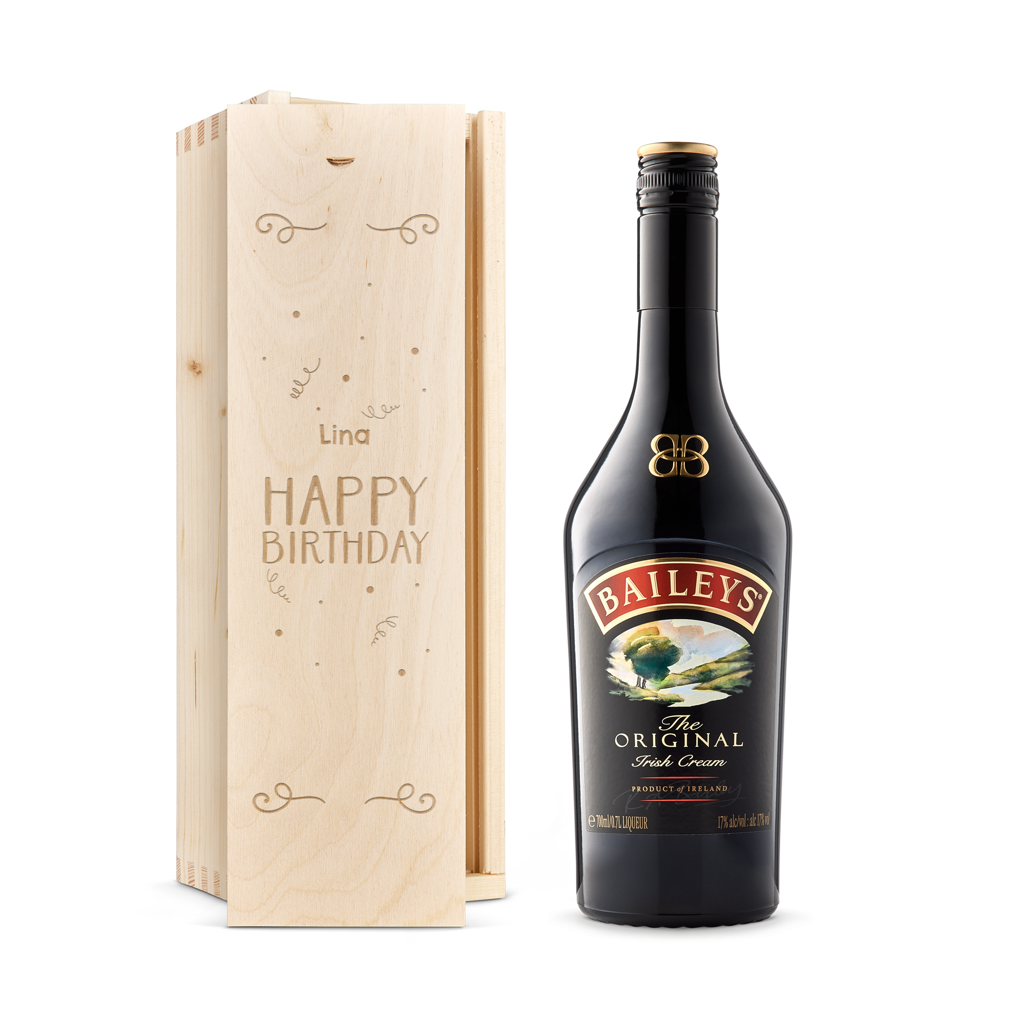Likör i graverad låda - Baileys Original