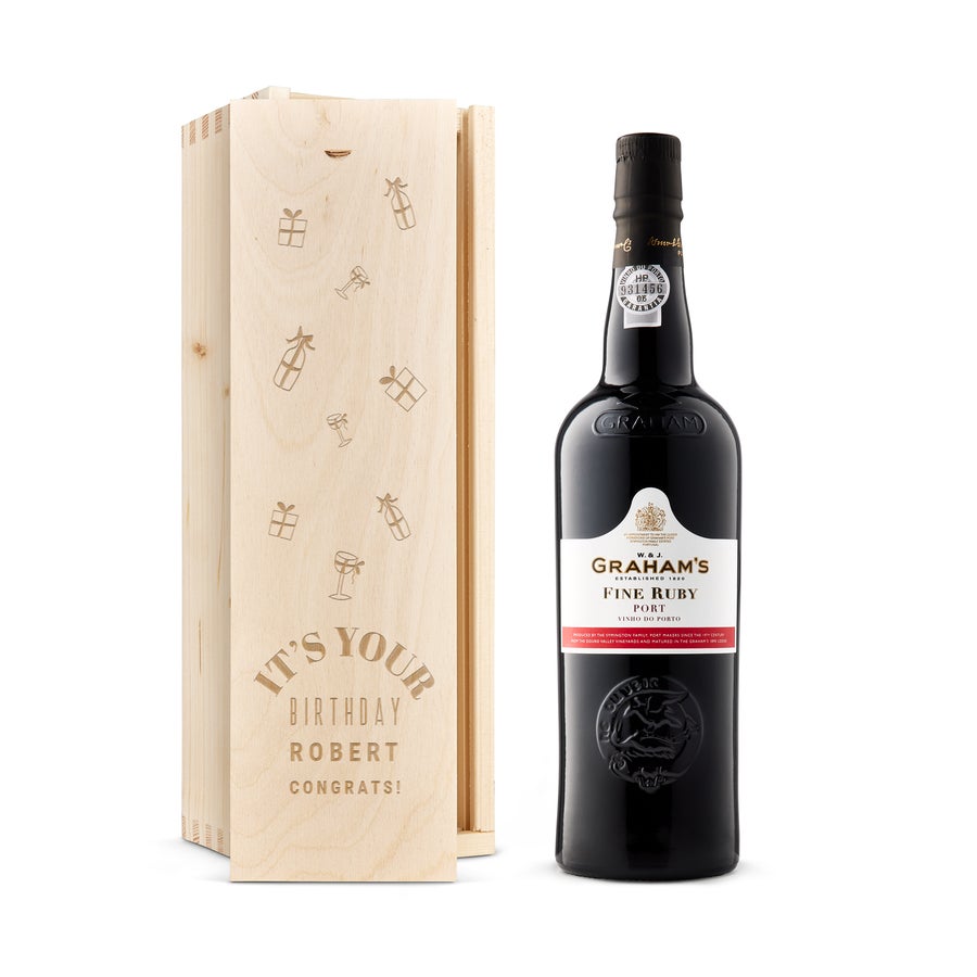 Coffret porto personnalisé - Graham's Fine Ruby Coffret porto personnalisé - Graham's Fine Ruby