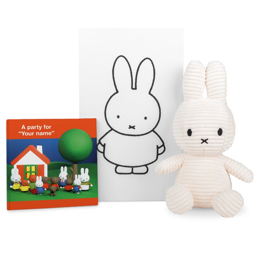 Miffy gift set - Corduroy Miffy and book with name