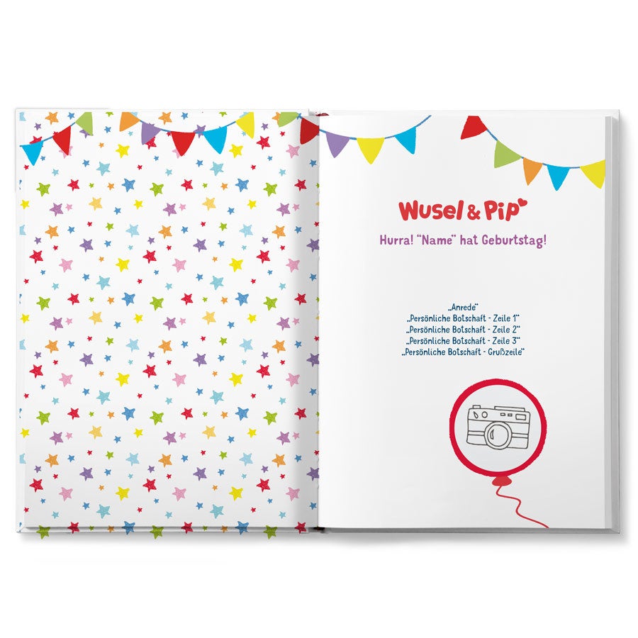 Kinderbuch Wusel & Pip - Geburtstag - XL personalisieren