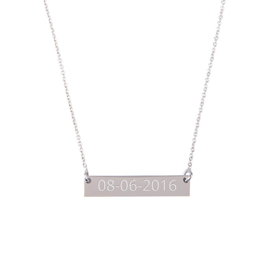 Flat bar ketting met naam