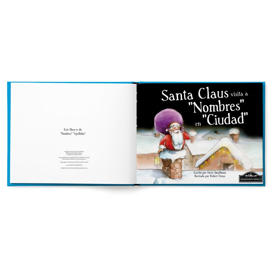 Libro de Navidad con nombre - Santa Claus viene de visita - Tapa dura