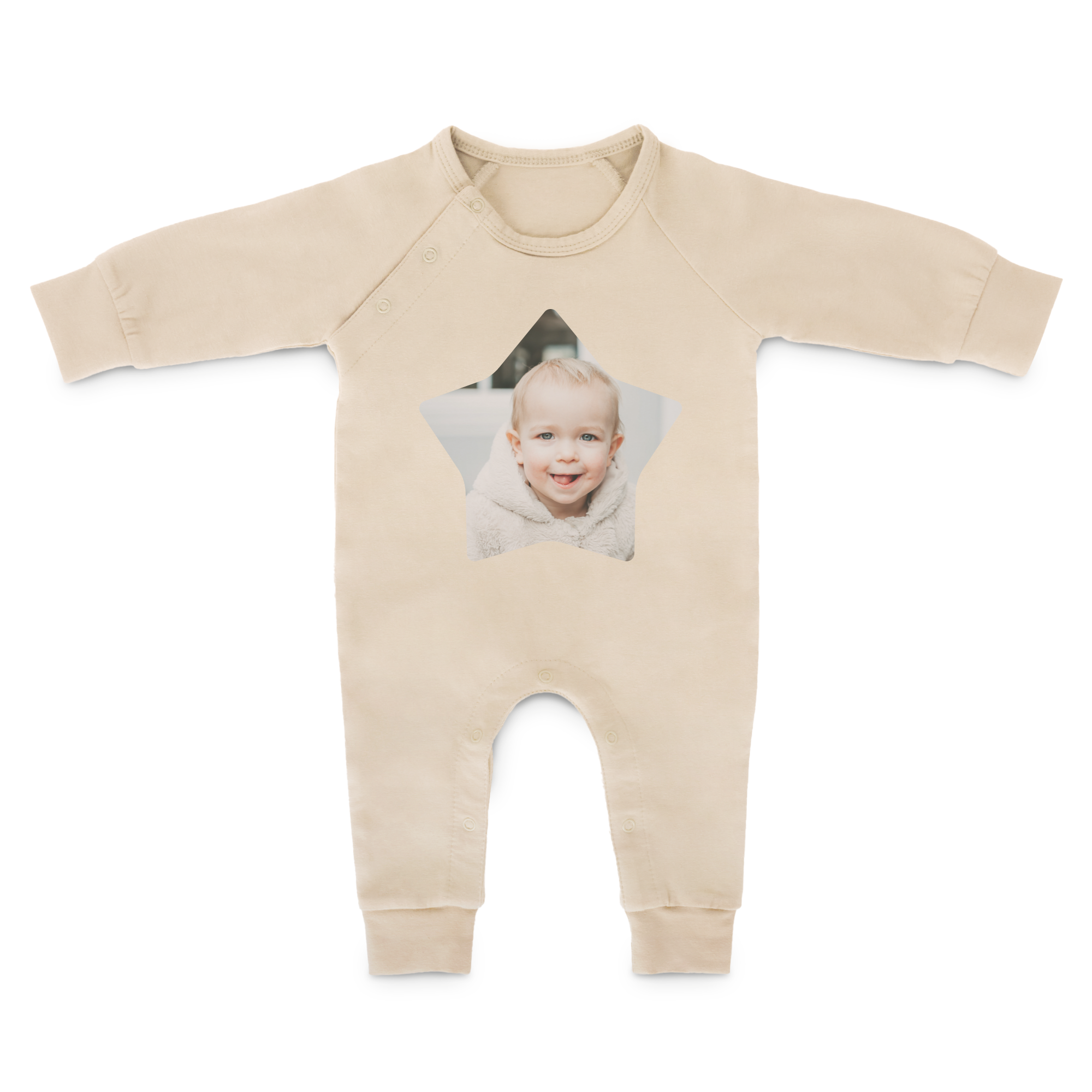 Babyplaysuit med tryk