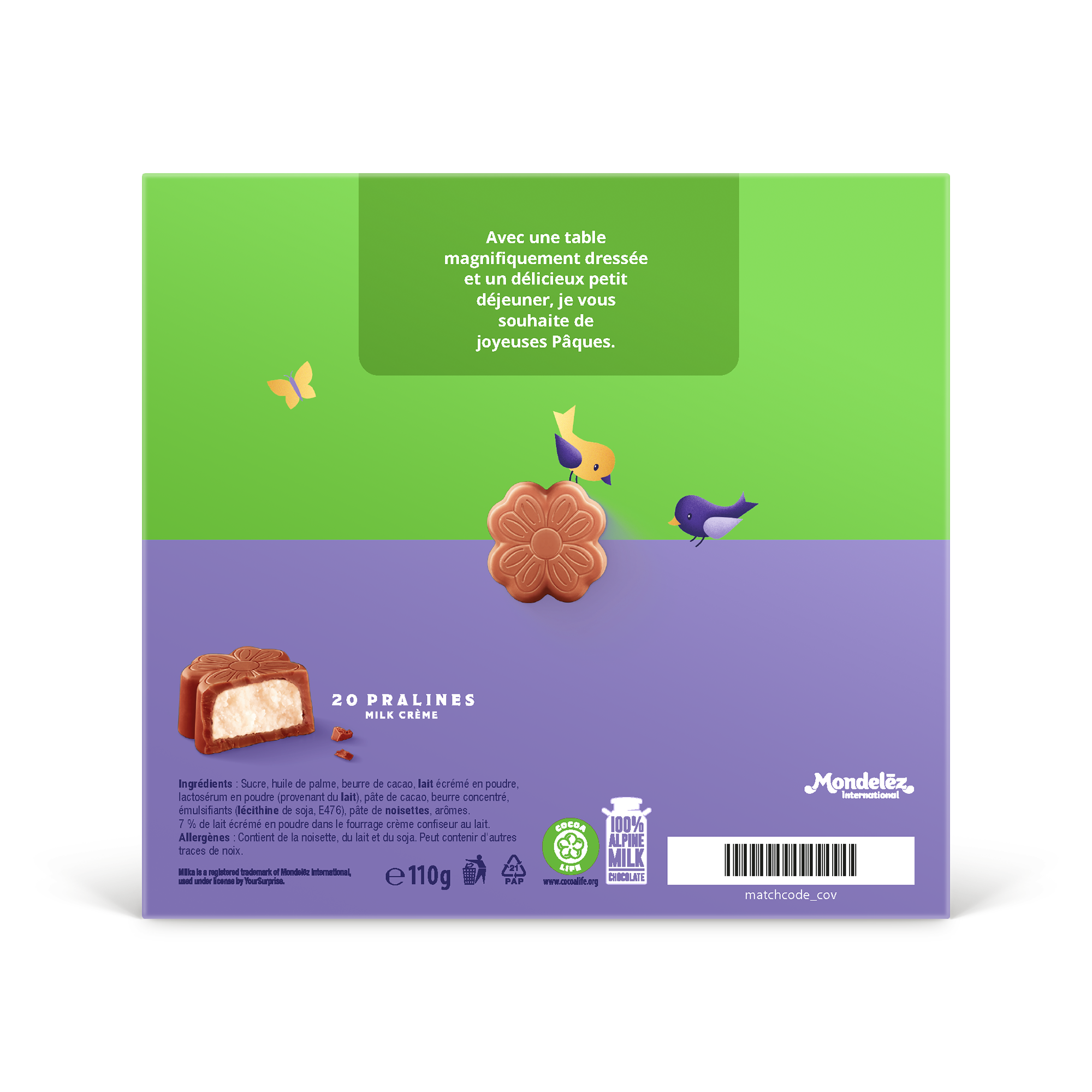 Coffret cadeau Milka 3D personnalisé - Pâques