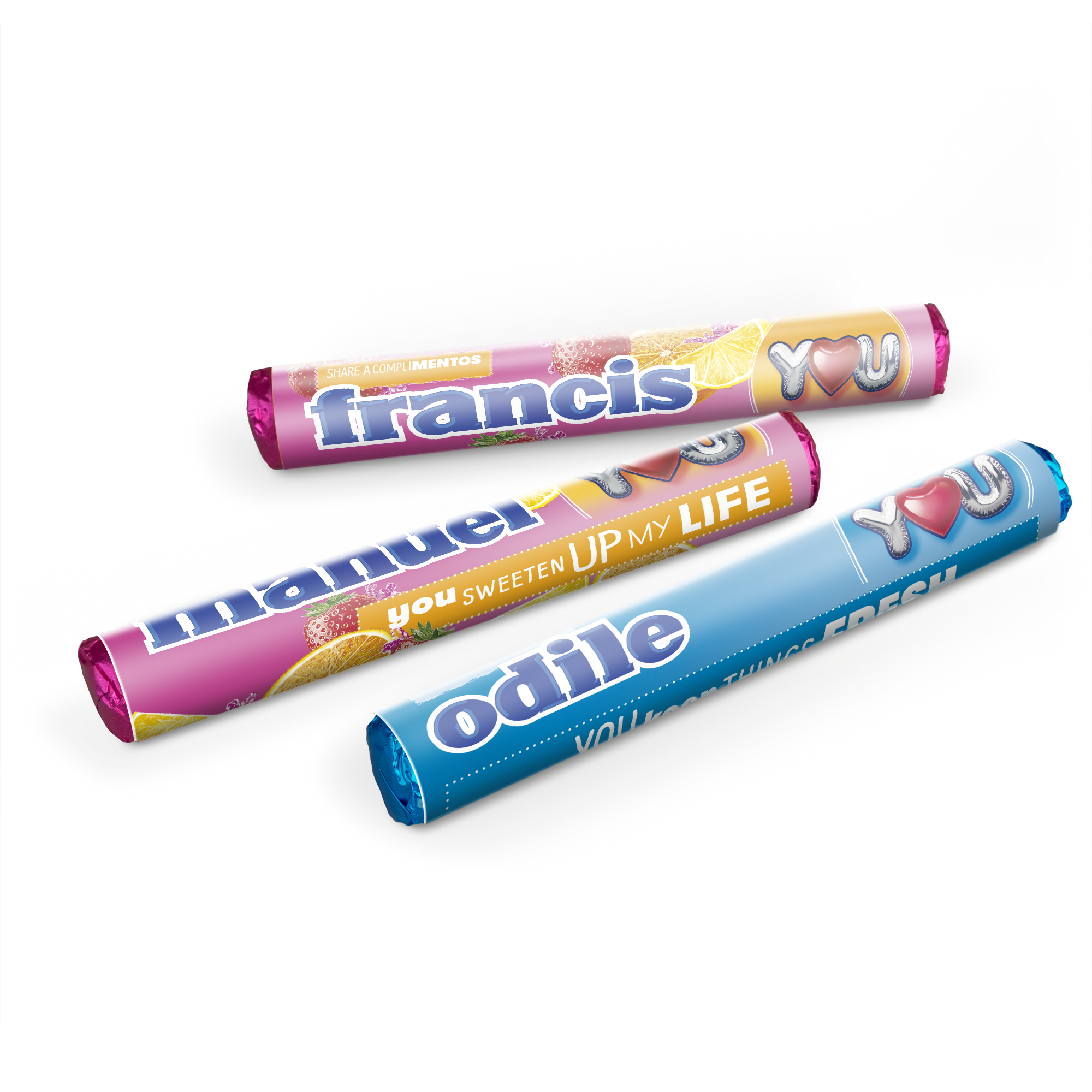 Coffret cadeau Mentos - rouleaux personnalisés