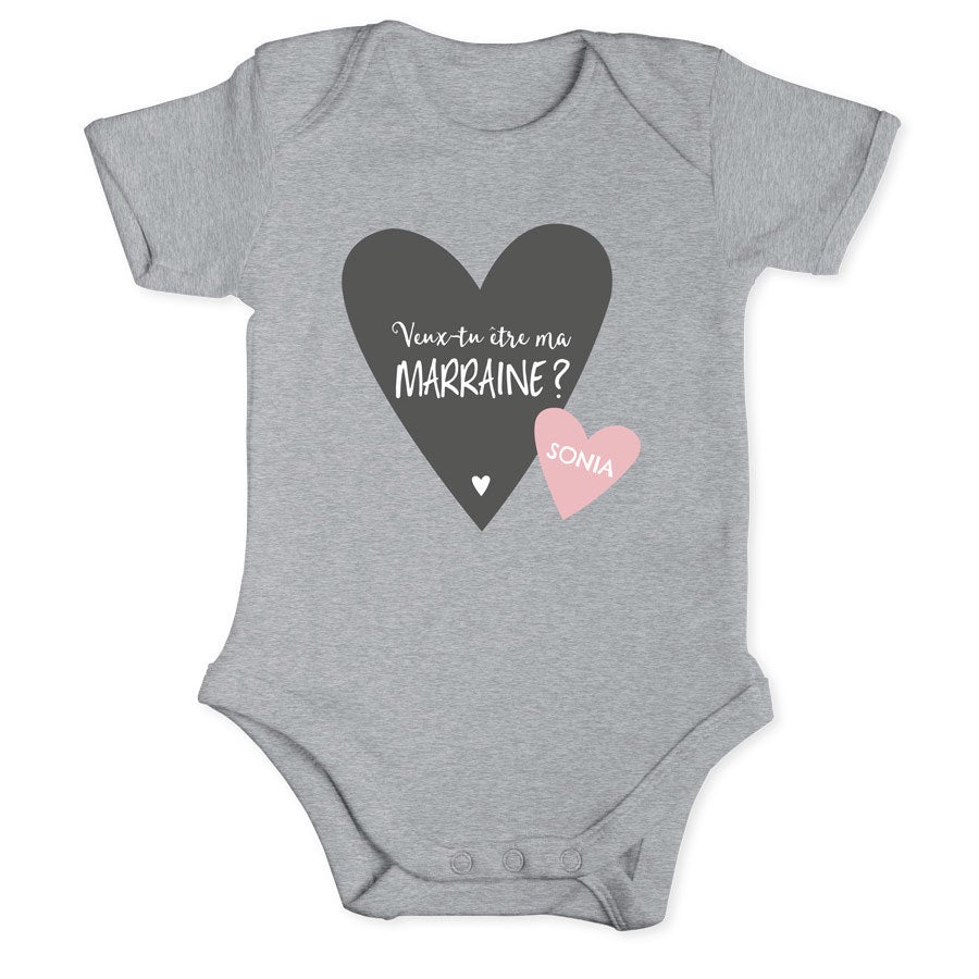  Body marraine personnalisé - Gris -  50/56