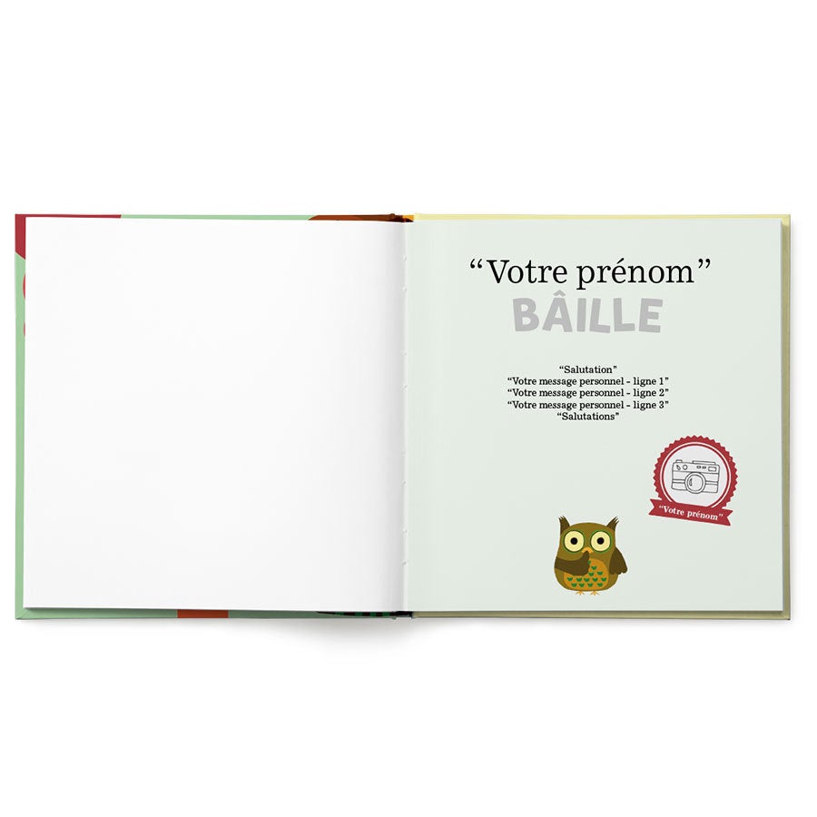 Livre personnalisé - Tout le monde bâille - Livre à rabats XXL