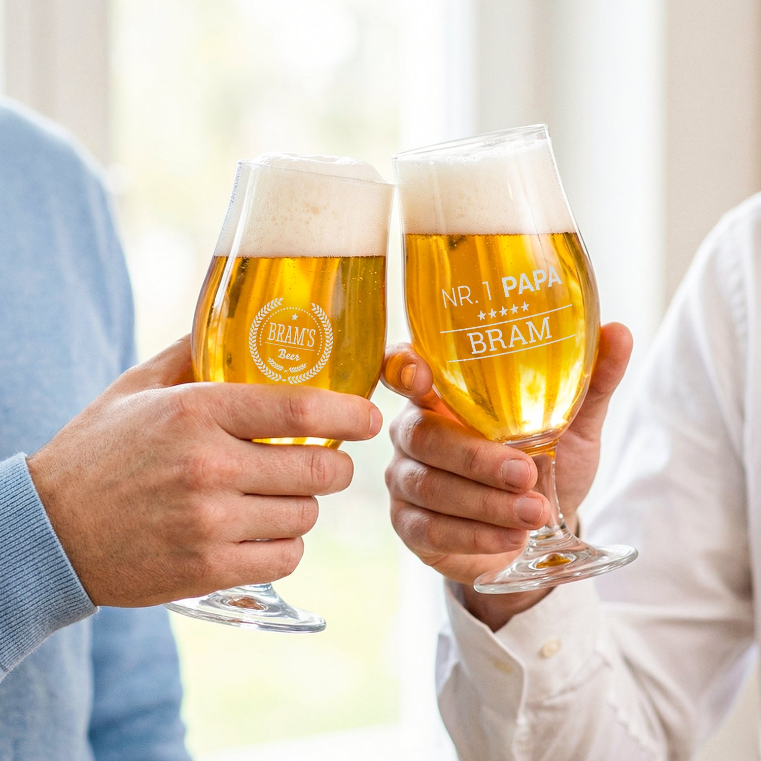 Bierglas op voet graveren - 2 stuks
