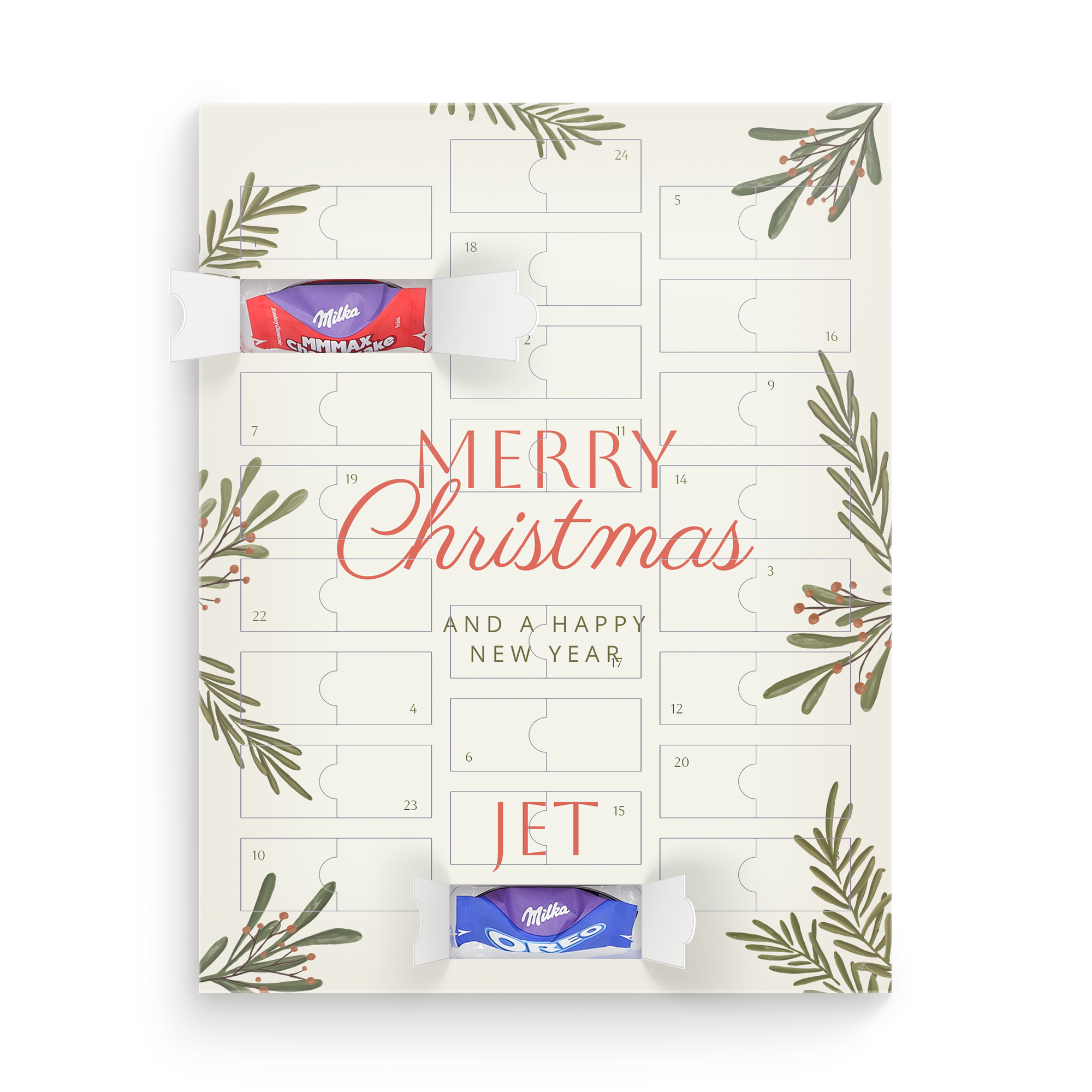 Gepersonaliseerde Milka Favourites adventskalender - eigen design