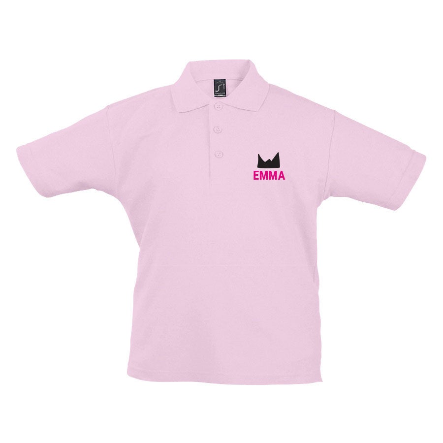 Custom polo-paita - Kids - Pink - 8 vuotta