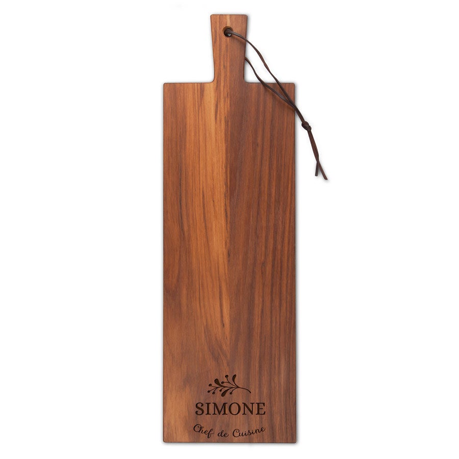 Houten serveerplank - Teak - Langwerpig - staand (S) Houten serveerplank - Teak - Langwerpig - staand (S)