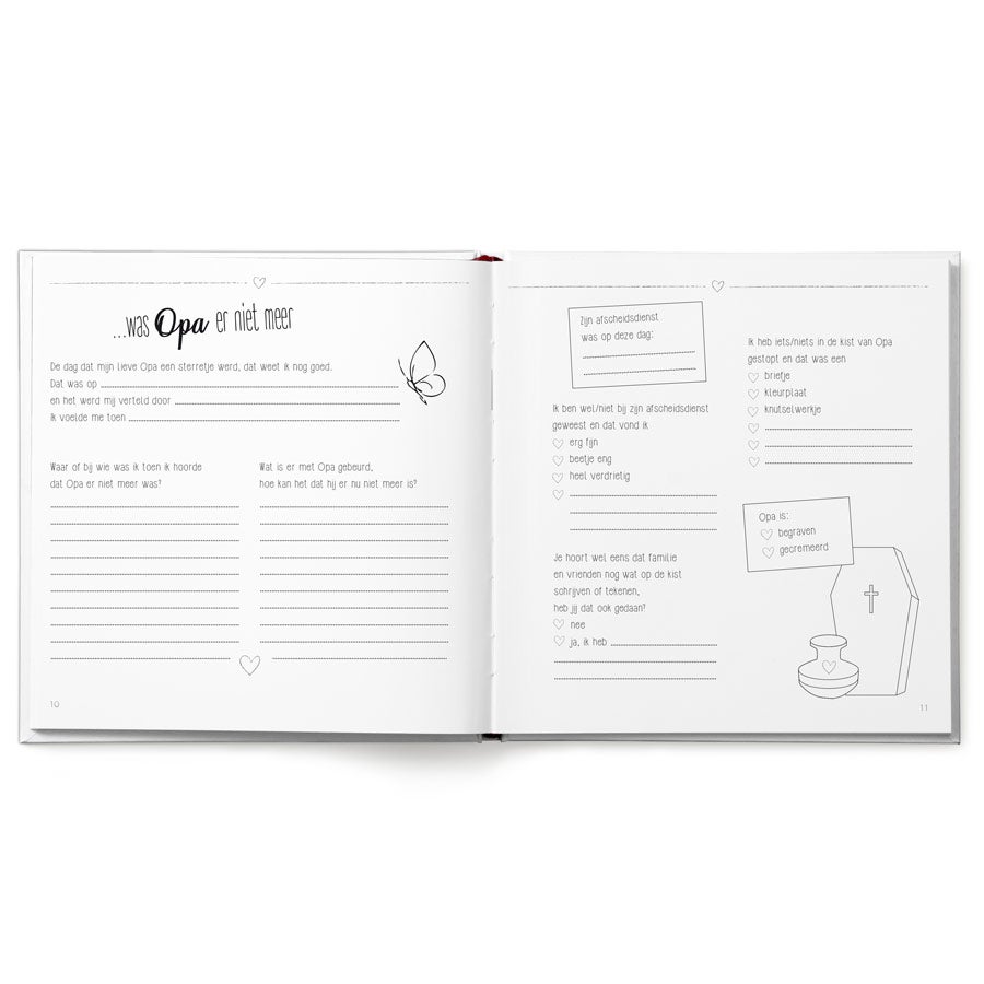Boek "Lieve Opa, omdat ik je zo mis" met naam