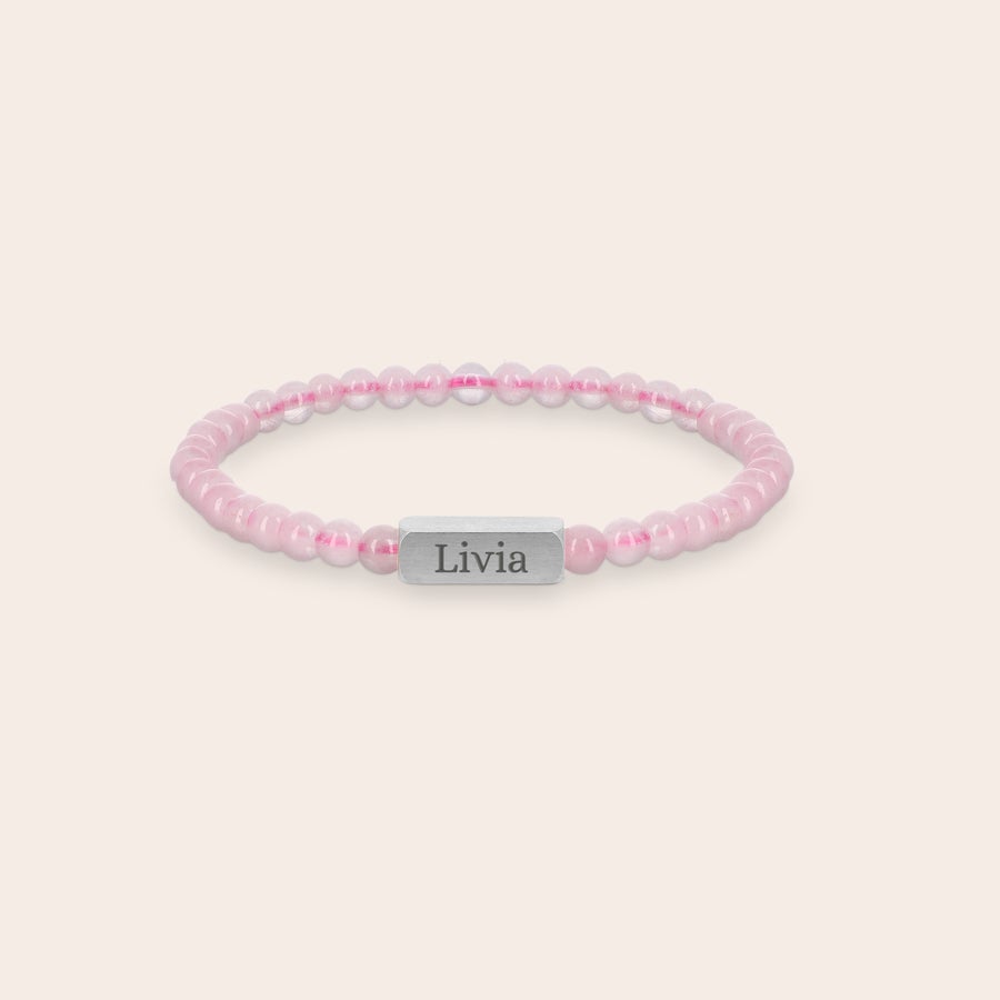 Rose quartz bracelet - engraved Rose quartz bracelet - engraved