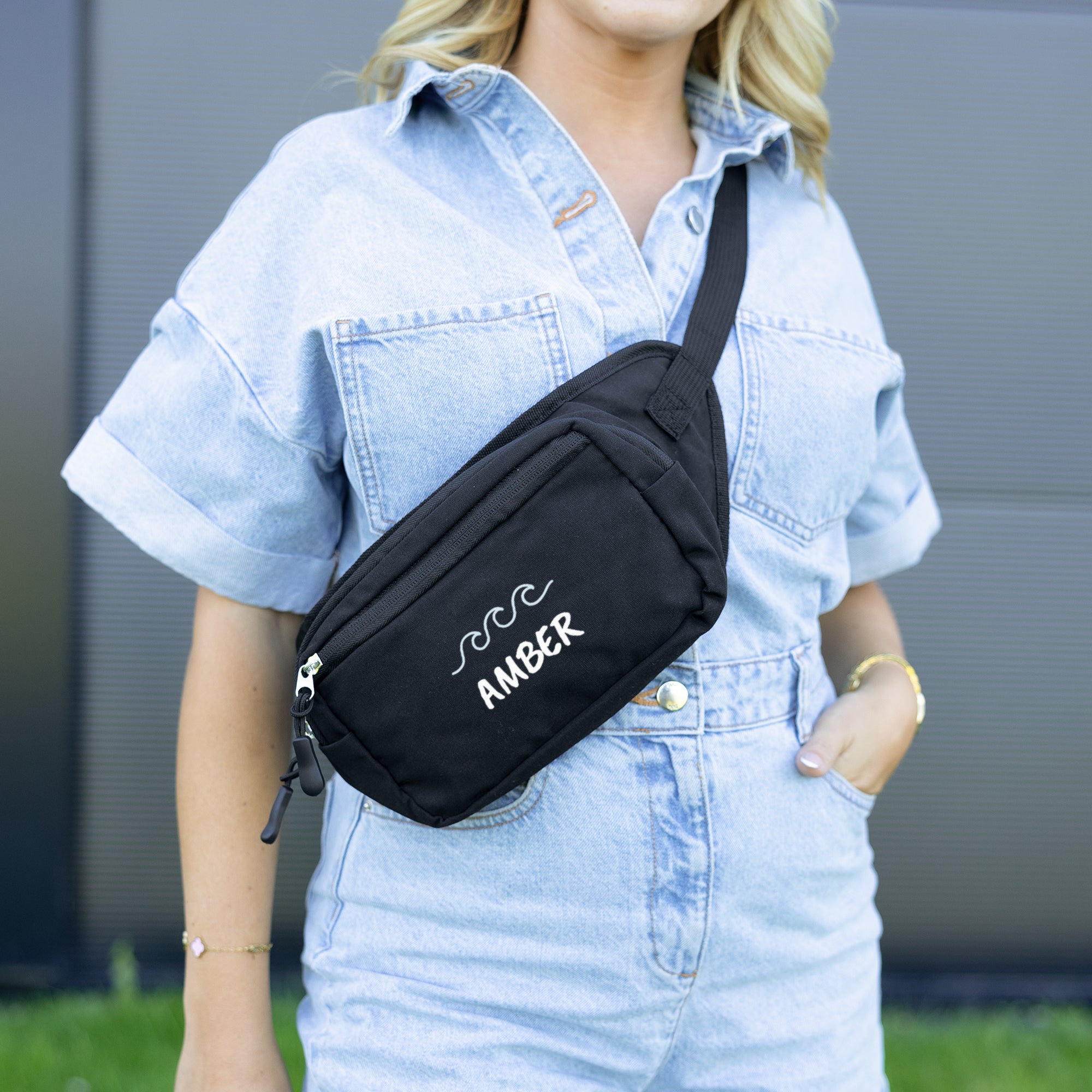 Personalised bum bag - Black