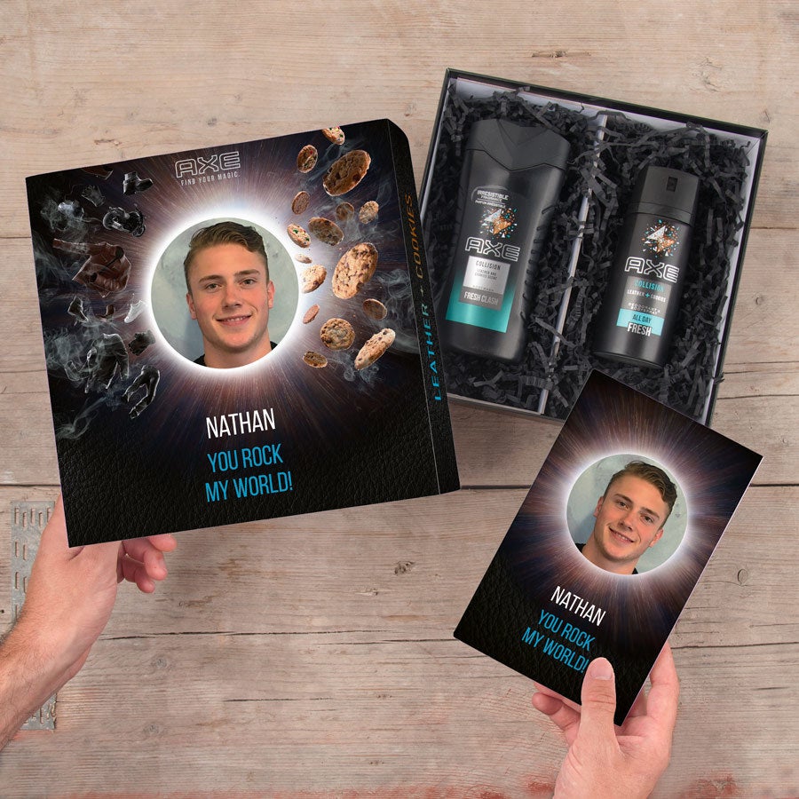 Axe gift set - Shower Gel & Deodorant + bullet journal (Leather & Cookies)