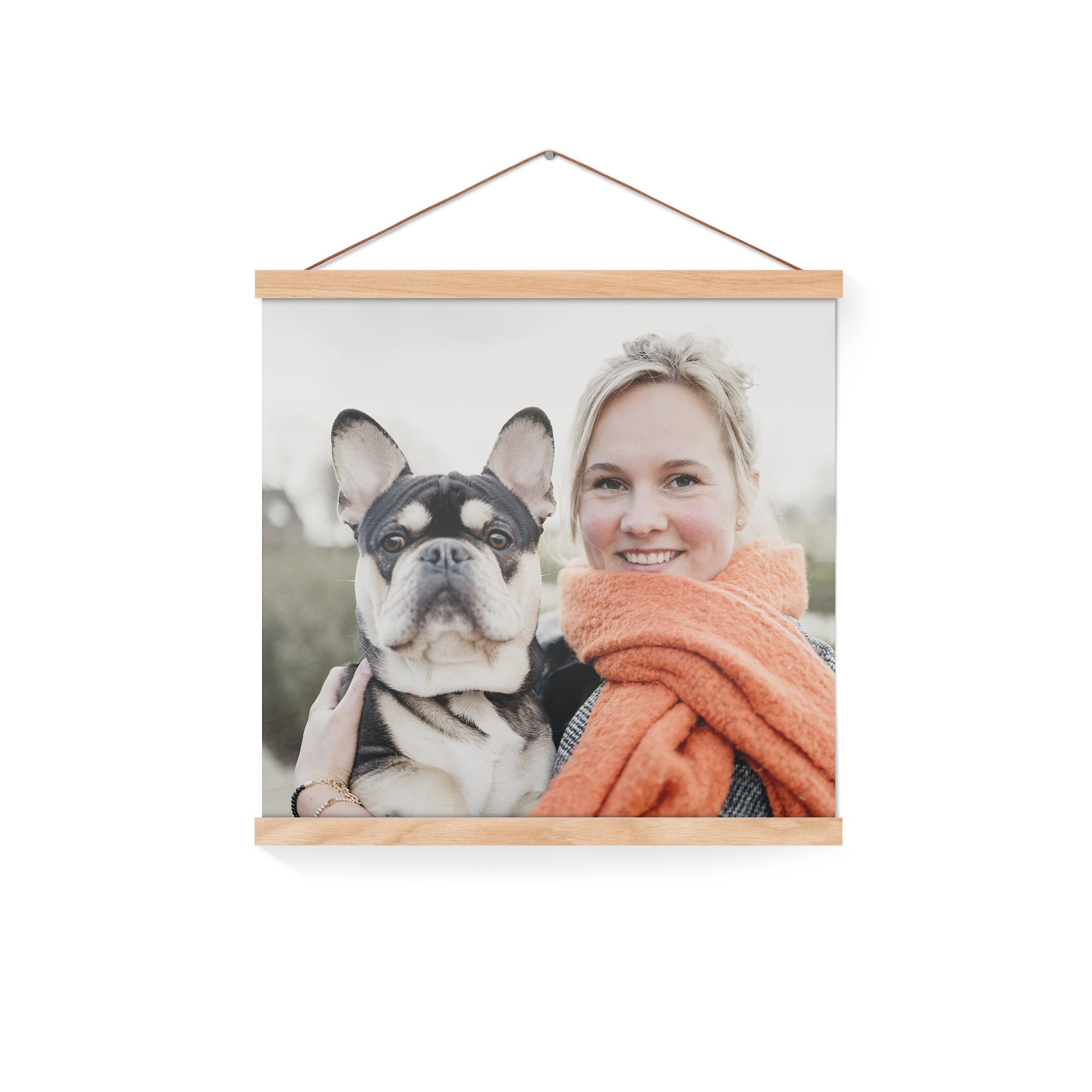 Personalised poster with wooden hanger - 30x30