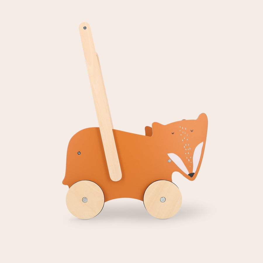 Houten loopwagen met naam Houten loopwagen met naam