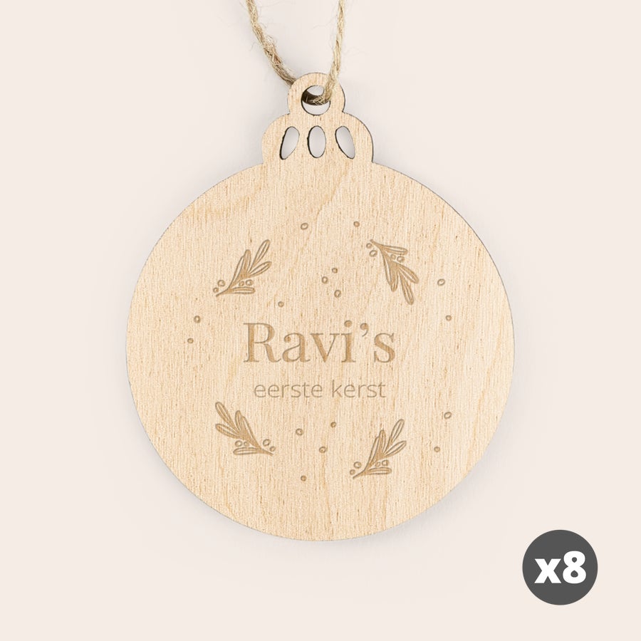 Houten kersthanger met naam Houten kersthanger met naam