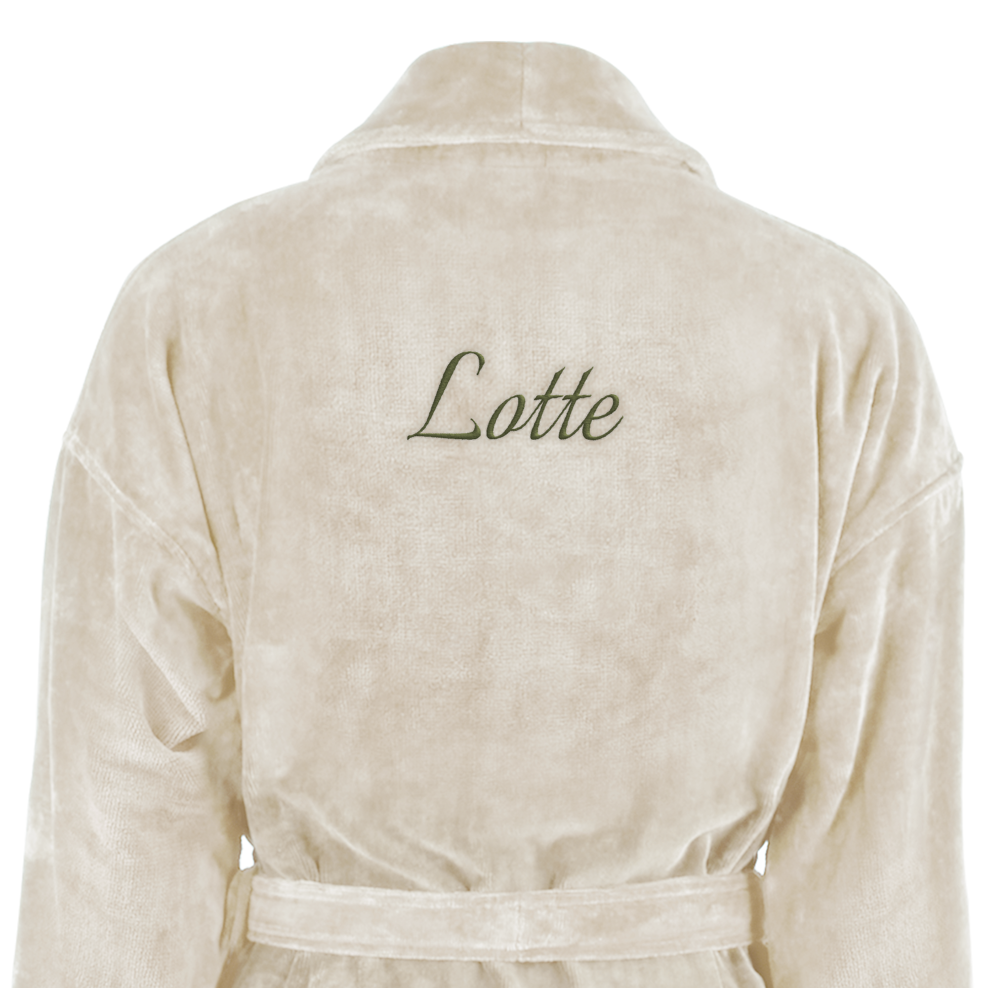 Luxe beige badstof badjas met 