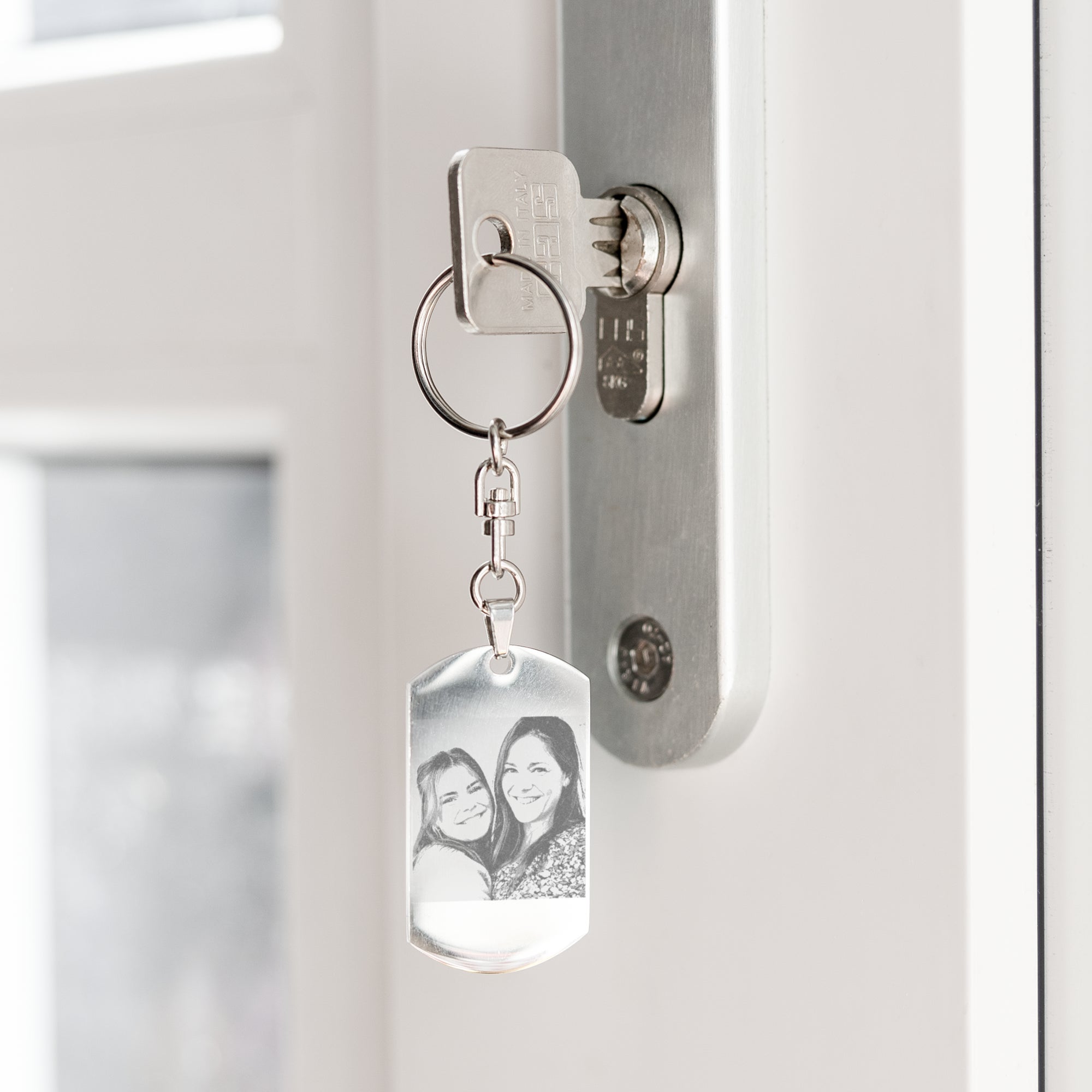 Sleutelhanger graveren met foto Dogtag
